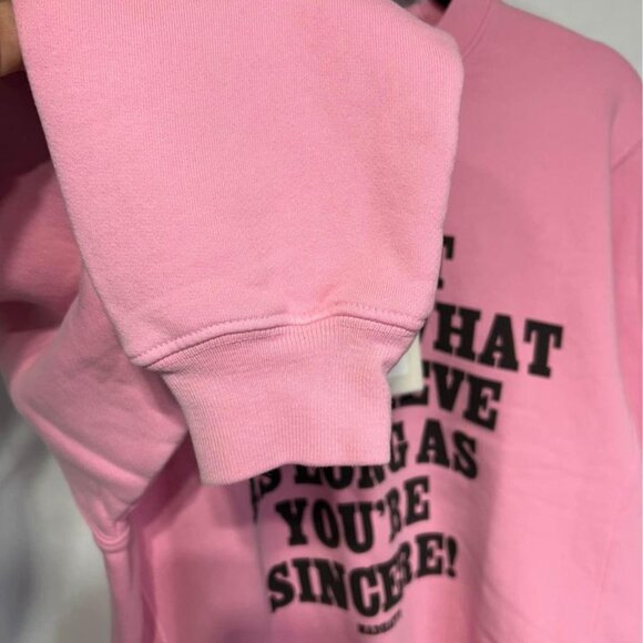MAD HAPPY pink crewneck sweatshirt. Size small. Oversized fit. 100% cotton. New - Picture 8 of 10